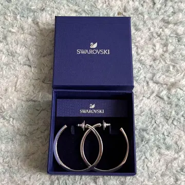 Swarovski 실버 후프 귀걸이