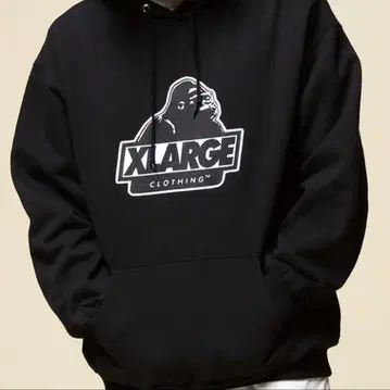 XLARGE 블랙 후드티 후드 부착
