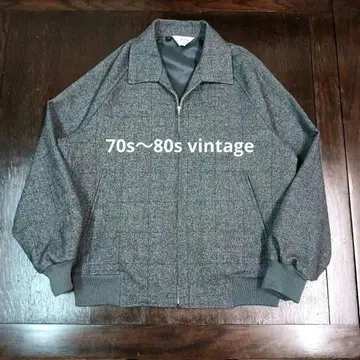 70s~80s 빈티지 체크 드리즐러 점퍼