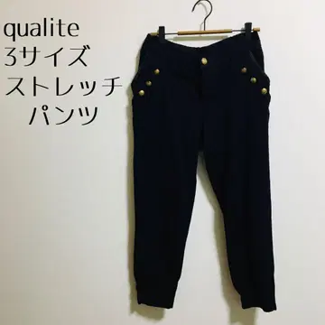 [ qualite 칼리테 ] 골드 버튼 팬츠 블랙 스트레치 아바하우스 3