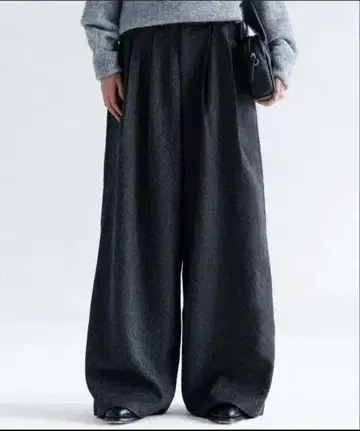 즉완품 SINSS 3-Tuck wide straight slacks L