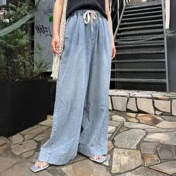 CIAOPANIC TYPY 부드러운 와이드 이지 팬츠 데님 슬랙스