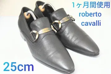 새상품급 로베르토 카발리 비트 로퍼 소가죽 블랙 25cm