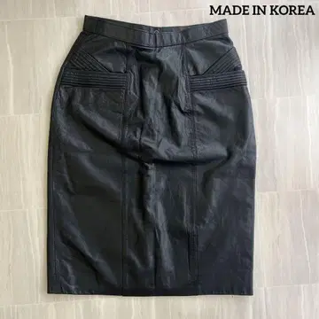 [ 구제 의류 ] 가죽 타이트 스커트 슬릿 한국 모드 M 사이즈 상당