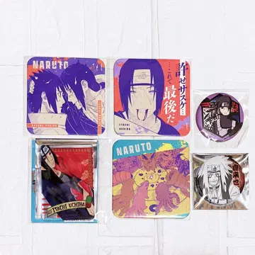 새상품 NARUTO 이타치 사스케 스탯 카드 캔뱃지 아트 코스터