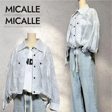 택 포함 새상품 MICALLEMICALLE 라이트 블루 캐주얼 자켓