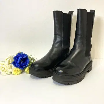 유나이티드 애로우즈 통굽 사이드 고어 부츠 스페인산 블랙