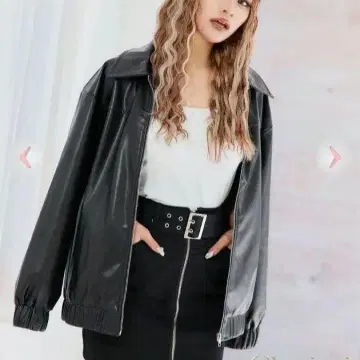 cherimi 셰리미 블랙 가죽 라이더 블루종 자켓
