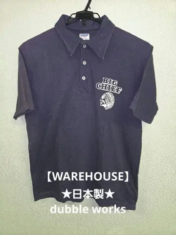 일본제 WAREHOUSE 웨어하우스 반팔 피케 셔츠 L