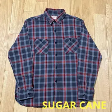 SUGAR CANE TWILL CHECK WORK SHIRT