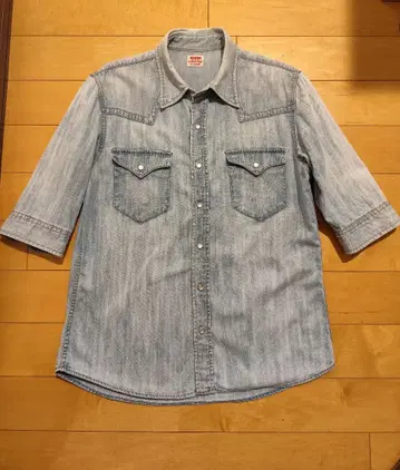 EDWIN 데님 셔츠 X-LARGE 라이트 블루