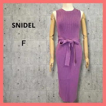 인기 스나이델 [ F ] 슬리브리스 니트 원피스 보라색