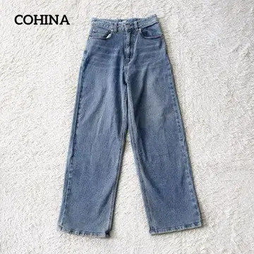 코히나 COHINA 스트레이트 데님 작은 체구용 스트레치 하이웨스트 XS