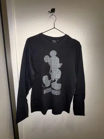 [레어] 디즈니 미키마우스 긴팔 티셔츠 블랙