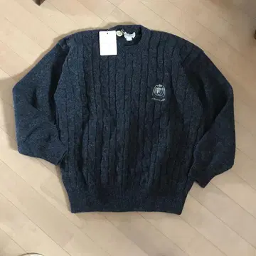 미사용 TRUSSARDI 스웨터 차콜 그레이 울 이탈리아제