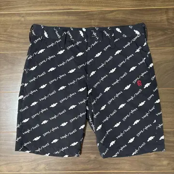 rough swell 로고 프린트 블랙 팬츠 M