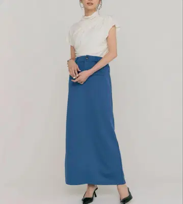 블루 파란 NEO SLIT SKIRT