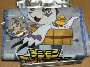 디지몬 어드벤처 극락탕 콜라보 키도 죠 & 고마몬 타월 캔뱃지