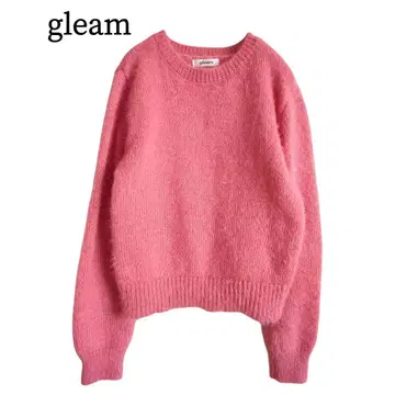 2492 gleam 그리움 퍼지 숏 니트 핑크 F