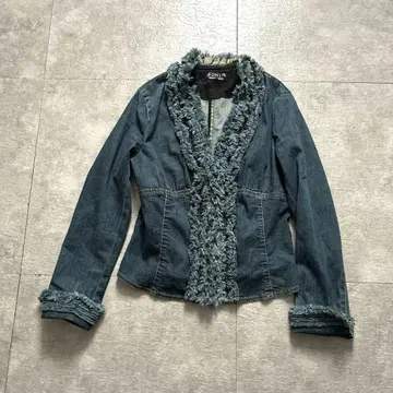 SONIA RYKIEL 소니아 리키엘 데님 자켓 프린지 프릴 38