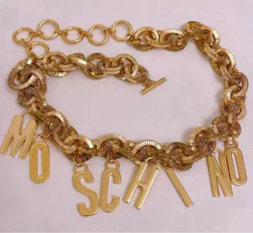 H&M MOSCHINO 모스키노 골드 도금 벨트