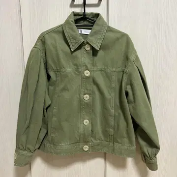 ZARA 올리브 그린 데님 자켓 L