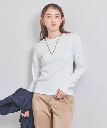 택 포함 새상품 유나이티드 애로우즈 코튼 플라이스 롱 T셔츠