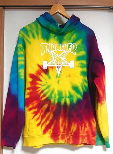 THRASHER 트레셔 후드티 타이다이