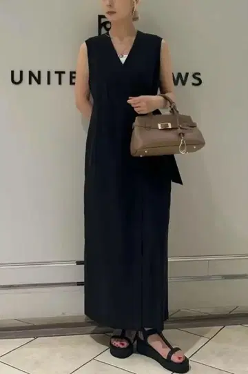 Beauty&youth 셀룰로오스 블렌드 벨트 원피스