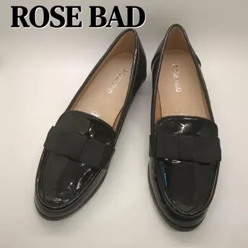[초미] 23cm ROSE BAD 블랙 로퍼 리본 오페라 에나멜