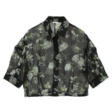 CLANE SHEER FLOWER SHORT SLEEVE SHIRTS
