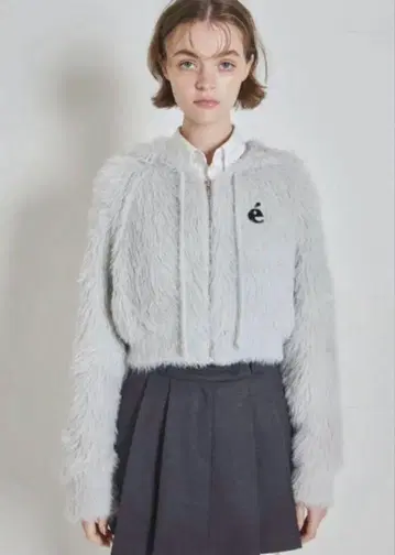 epine 에피누 e shaggy knit zipper hoodie