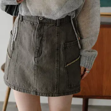 Kastane 사다리꼴 데님 미니 스커트
