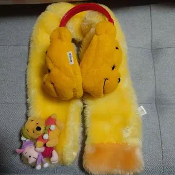 디즈니 곰돌이 푸 귀도리 머플러 세트