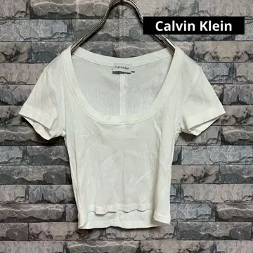 Calvin Klein 크롭 T셔츠 티셔츠 미니T S 리브