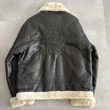 BOSS BOSS 가죽 자켓 B-3 자켓 보아 블랙 [ M ]