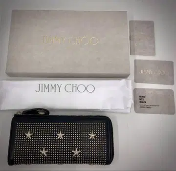 JIMMY CHOO 블랙 스타 스터드 장지갑