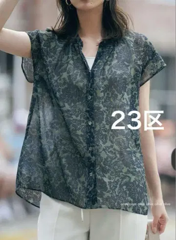 23구 [세탁 가능] 보타니컬 프린트 스키퍼 블라우스