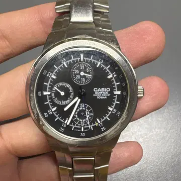 카시오 CASIO EDIFICE 아날로그 손목시계 블랙 실버 EF-305