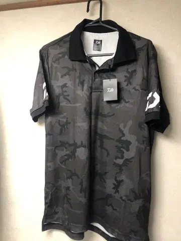 다이와 블랙 카모플라쥬 반팔 피케 셔츠 DF-7906 XL 새상품
