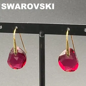 SWAROVSKI 귀걸이 레드 크리스탈 Galet 드롭