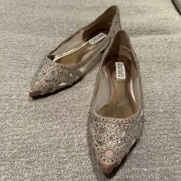 Badgley Mischka 반짝이는 베이지 펌프스 7