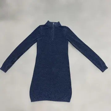 ZARA 네이비 하이넥 니트 원피스 M