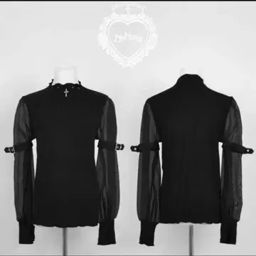 DimMoire 니트 x 시어 탑 Black 블랙
