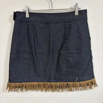 [ shuca/GLOBAL WORK ] (M) 프린지 데님 타이트 스커트