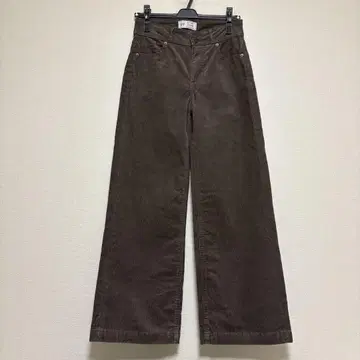 GAP 하이라이즈 코듀로이 스트라이드 와이드 팬츠 브라운