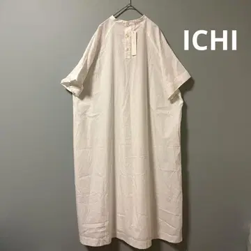 ICHI 화이트 반팔 셔츠 원피스
