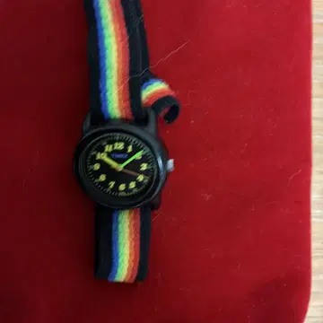 Timex 손목시계 CR1216 밴딩 벨트 컬러풀