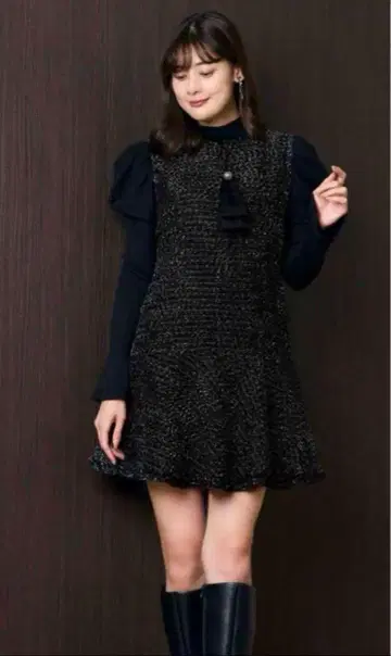 herlipto Victoria Tweed Jumper Dress S