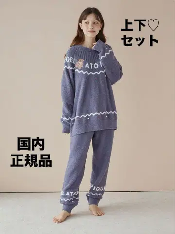 새상품 정품 젤라또피케 노르딕 풀오버&롱팬츠 네이비